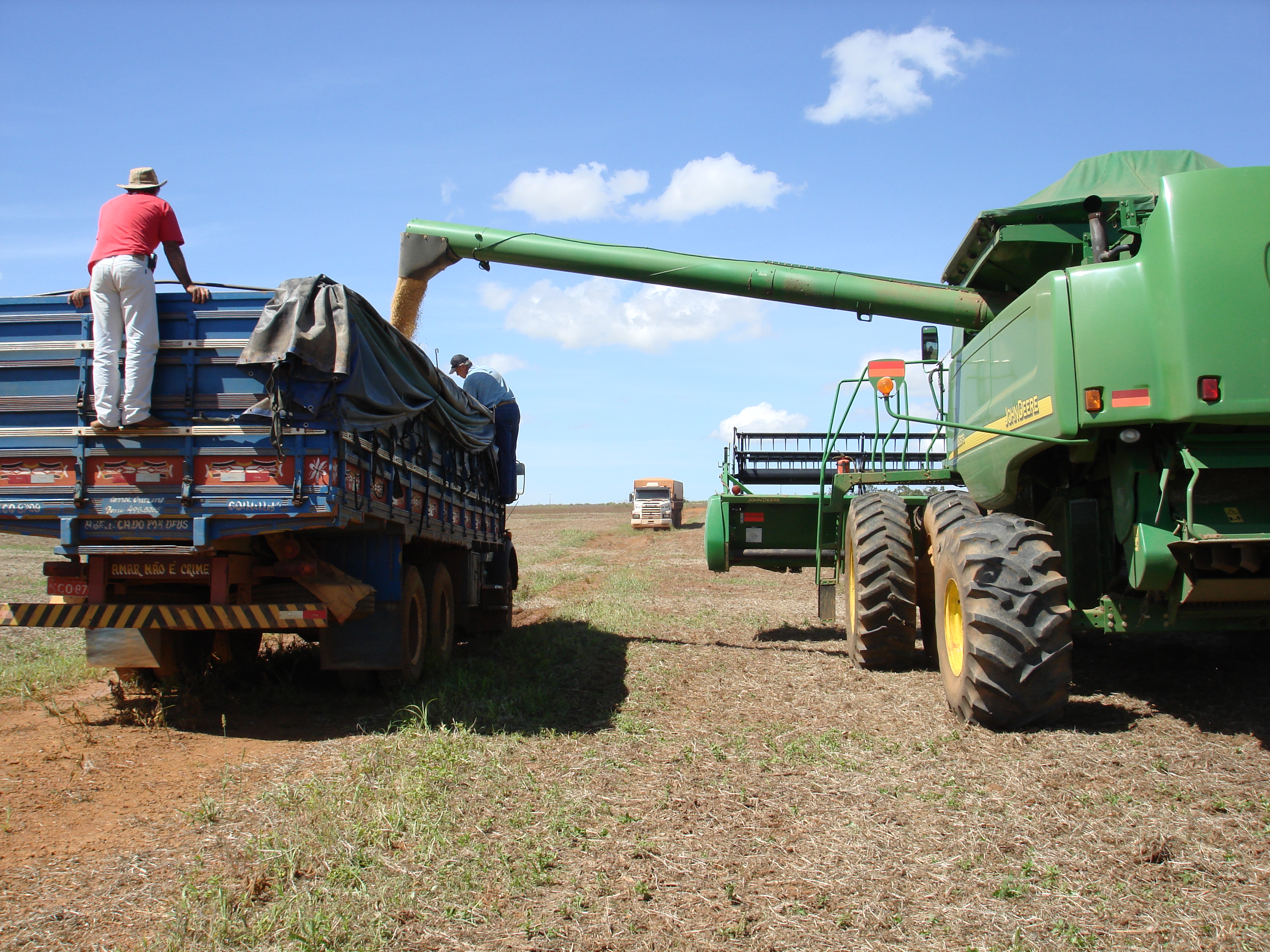 Harvesting soybeans near Primavera do Leste, Mato Grosso