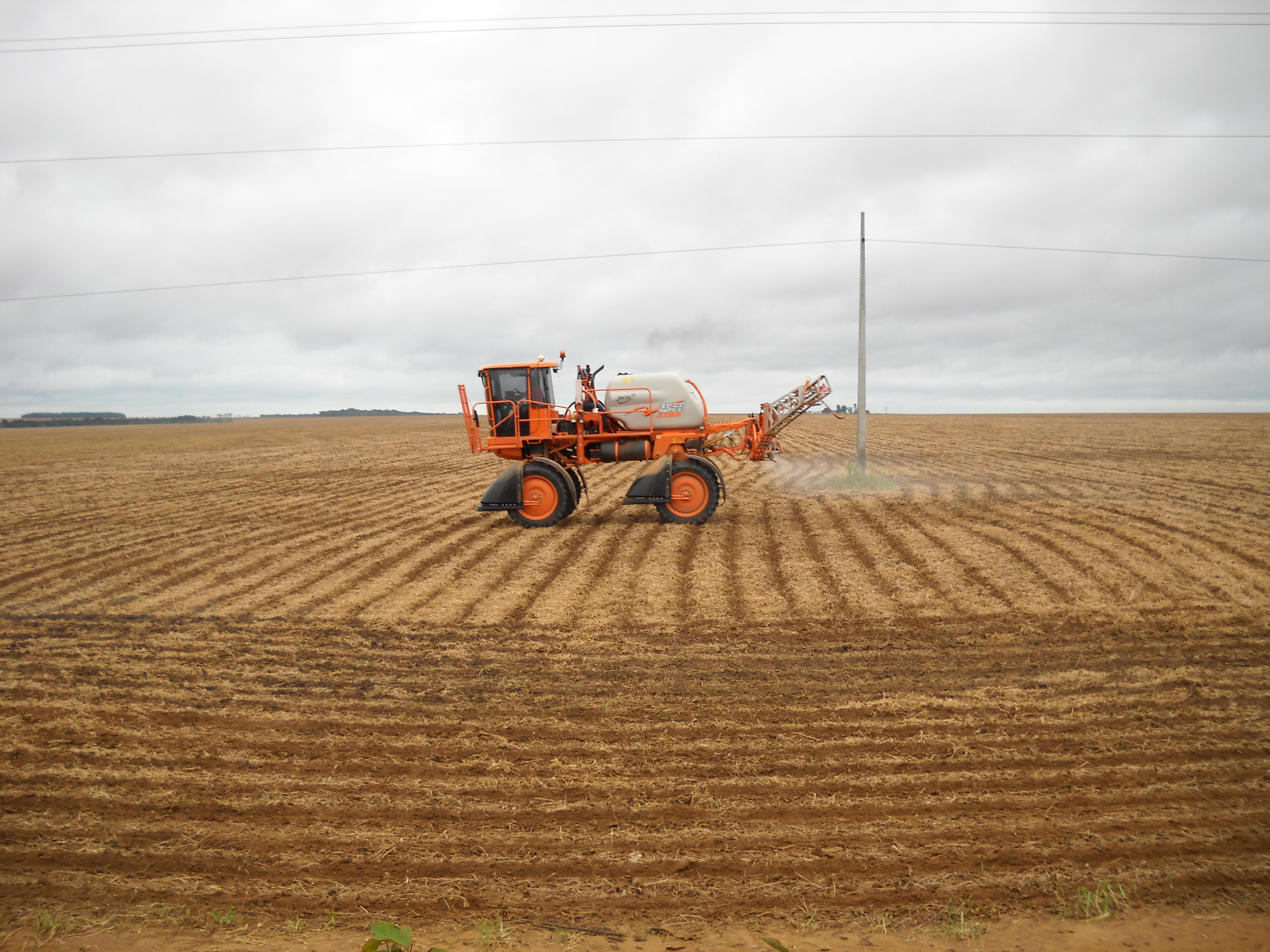 Spraying safrinha corn near Primavera do Leste in eastern Mato Grosso