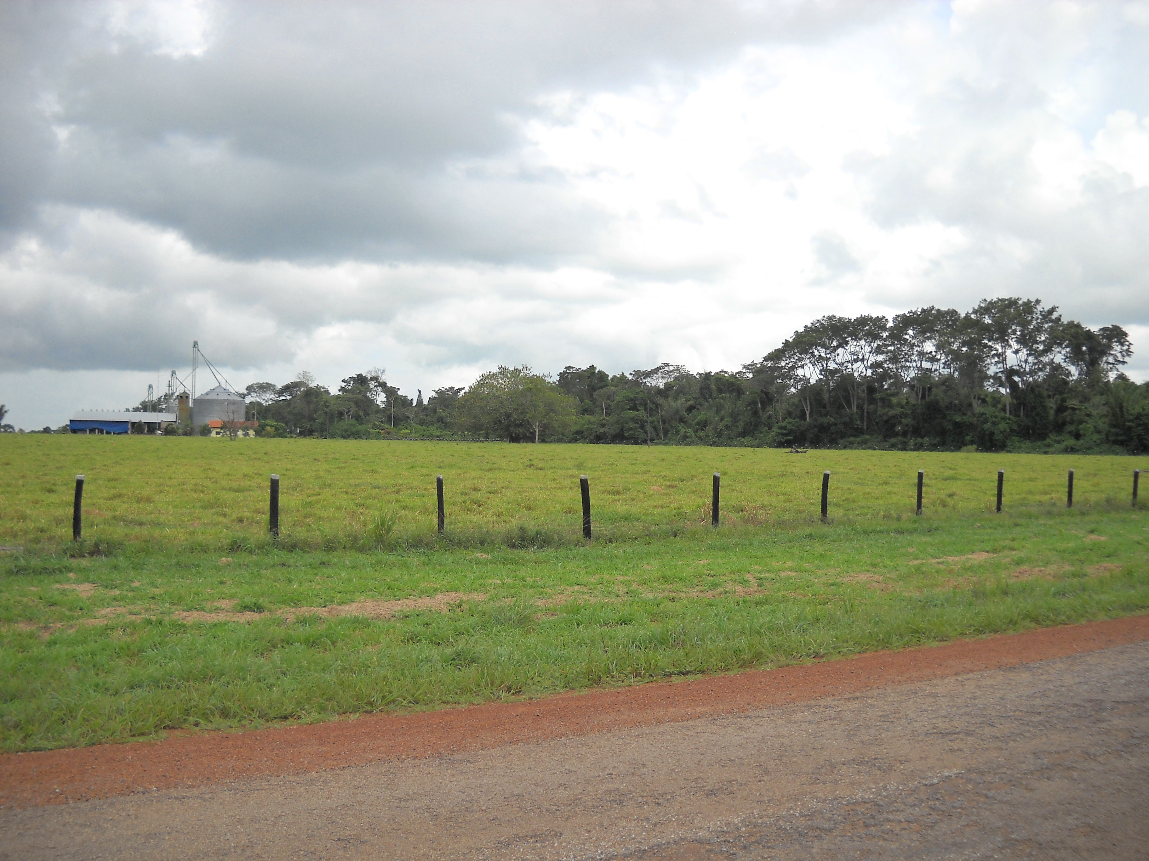 Grain silos and rain forest near Colider in northern Mato Grosso