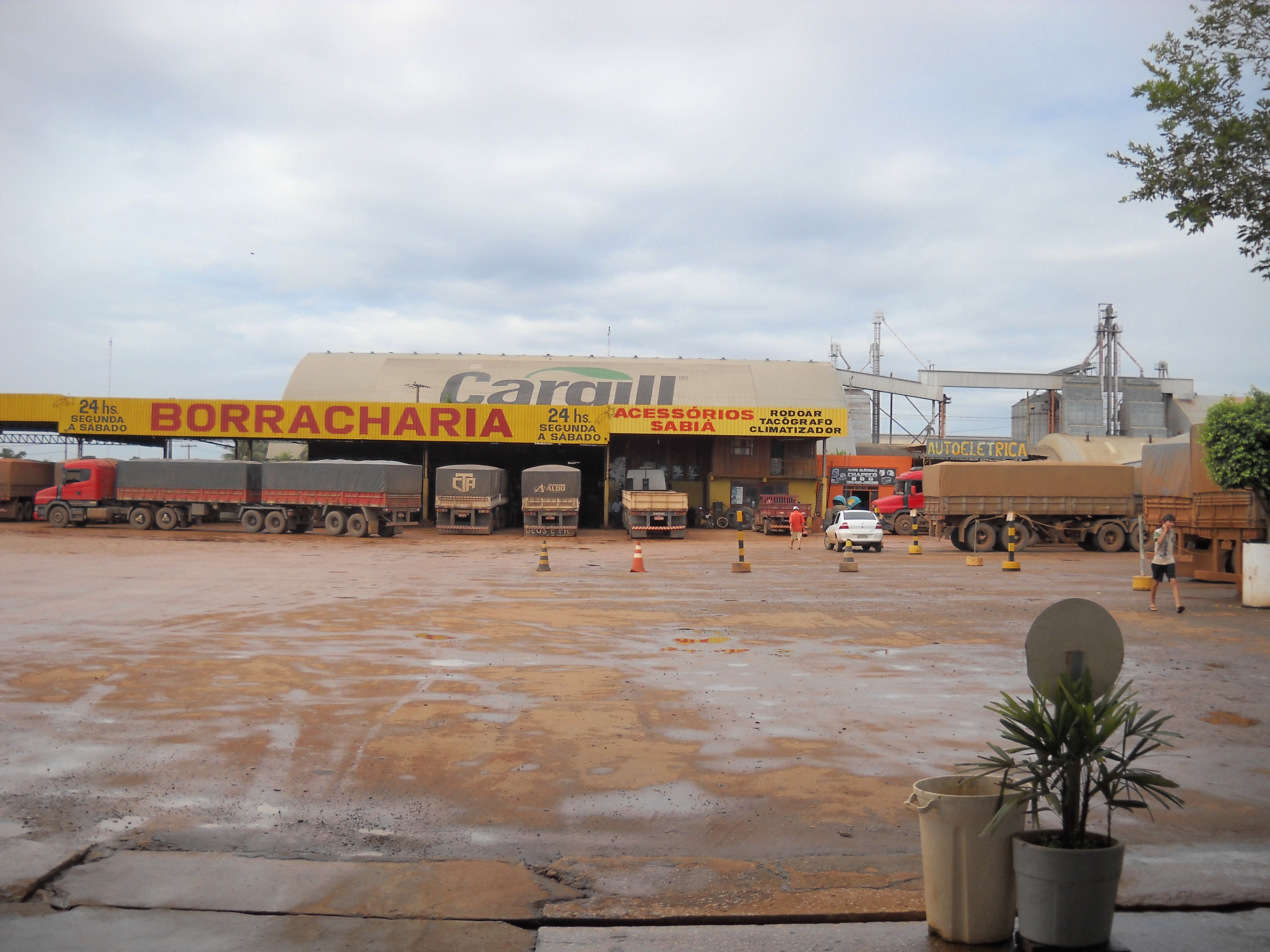 Truck stop and Cargill facility in Lucas do Rio Verde in central Mato Grosso