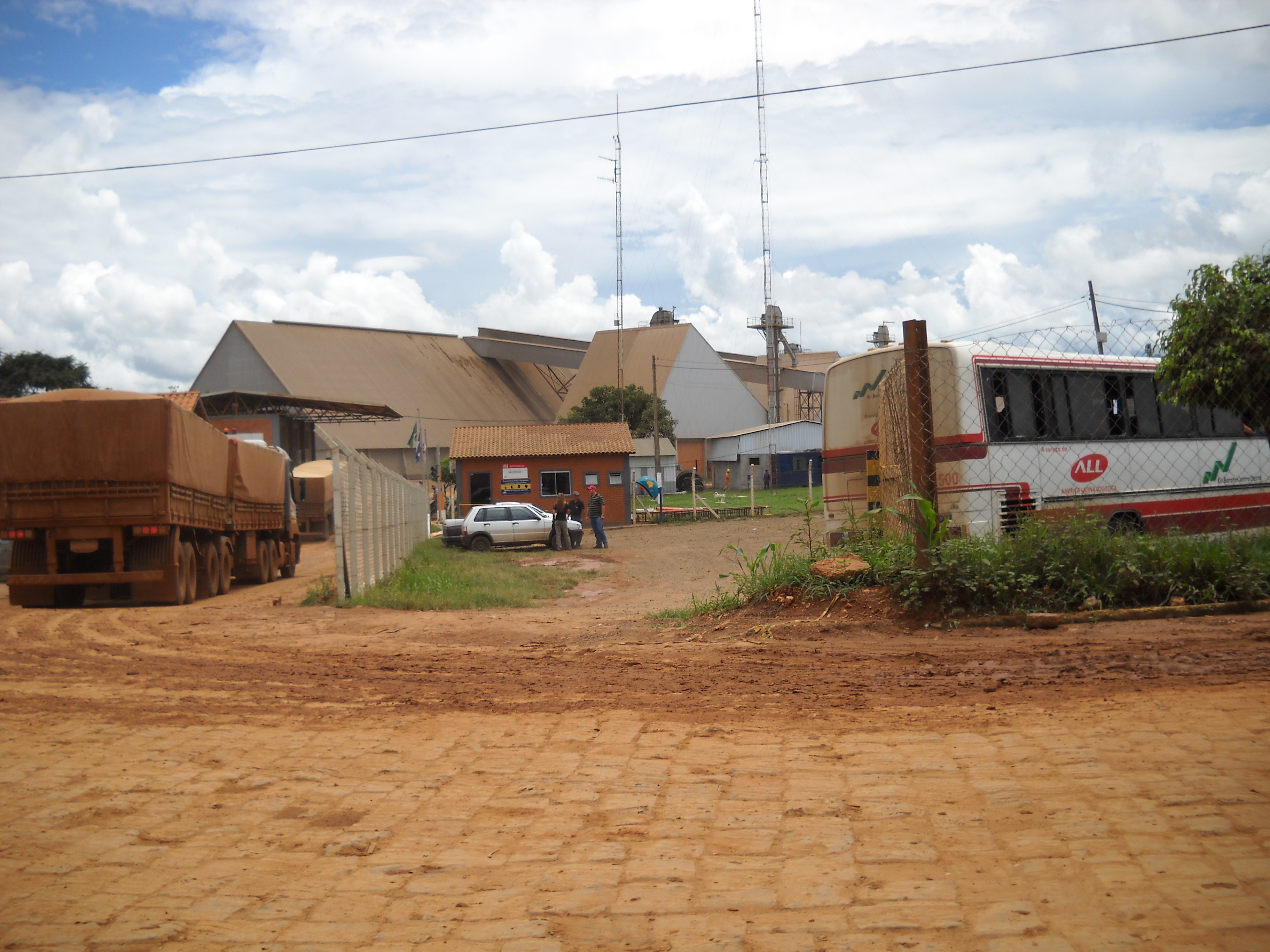 Entrance to Ferronorte Rail Terminal at Alta Araguaia in southeastern Mato Grosso
