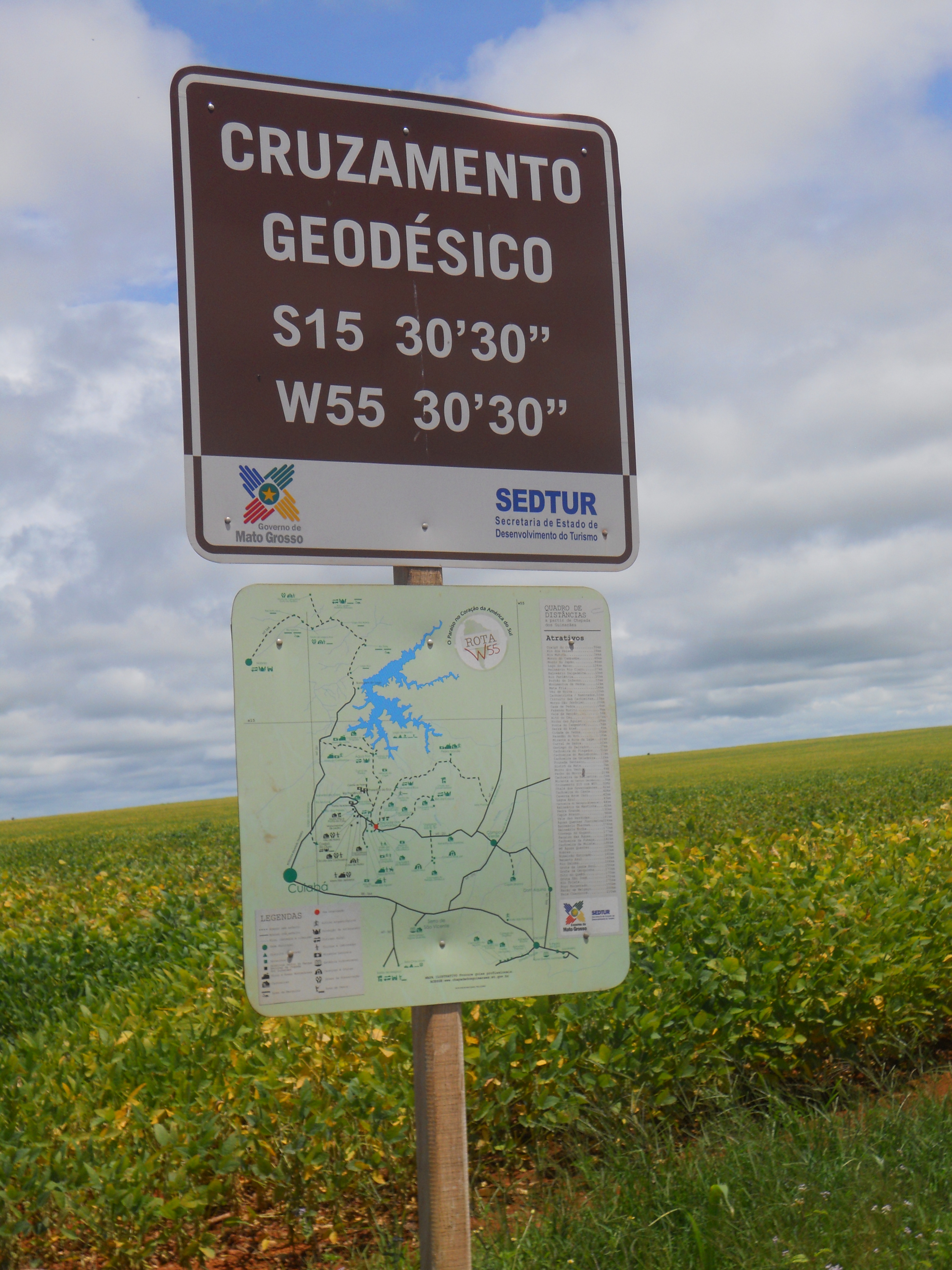 Near the geodesic center of South America at Chapada dos Guimaraes in southeastern Mato Grosso, Brazil