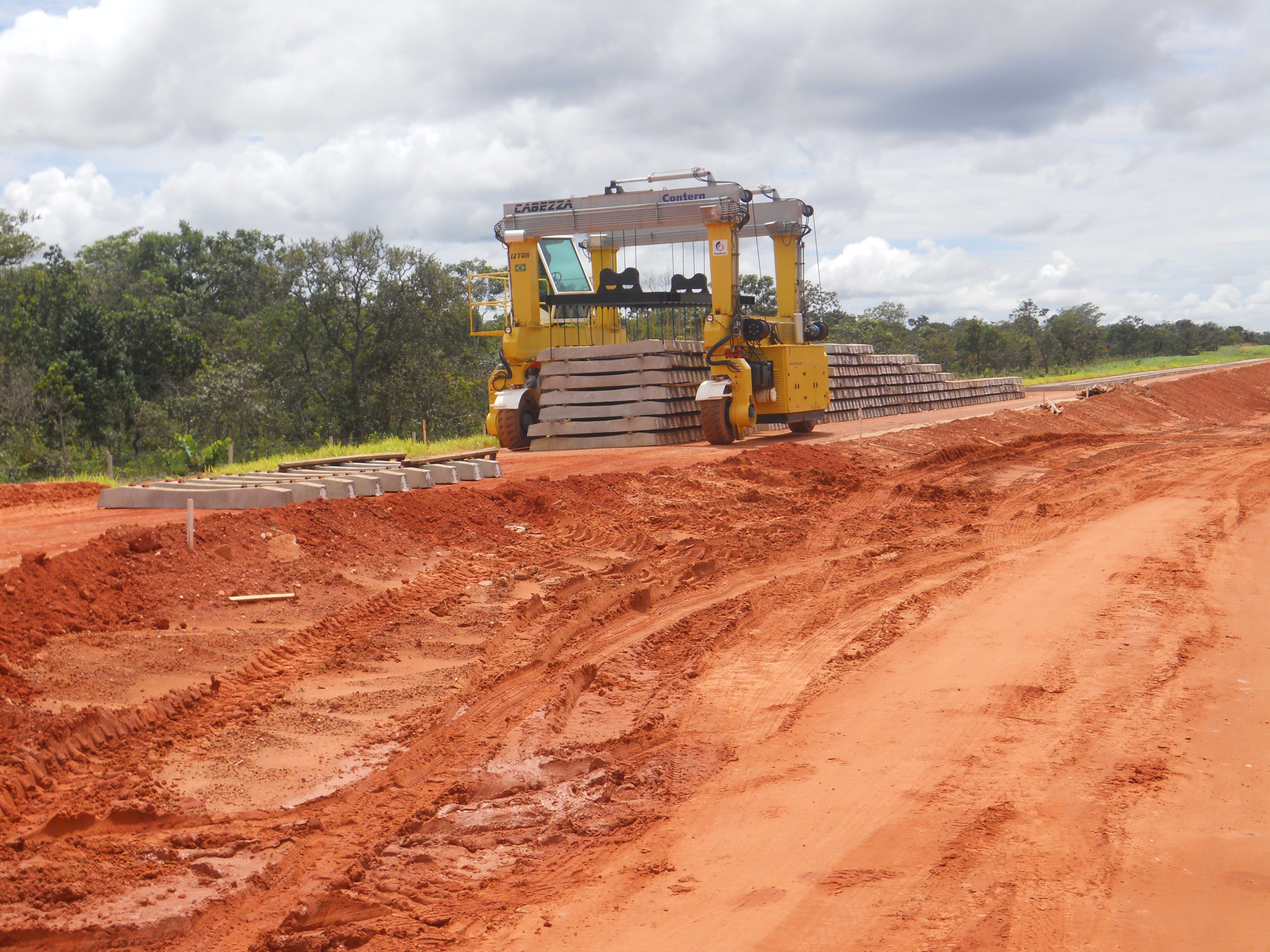 Railroad ties for Ferronorte Railroad near Alta Araguaia in southeastern Mato Grosso, Brazil