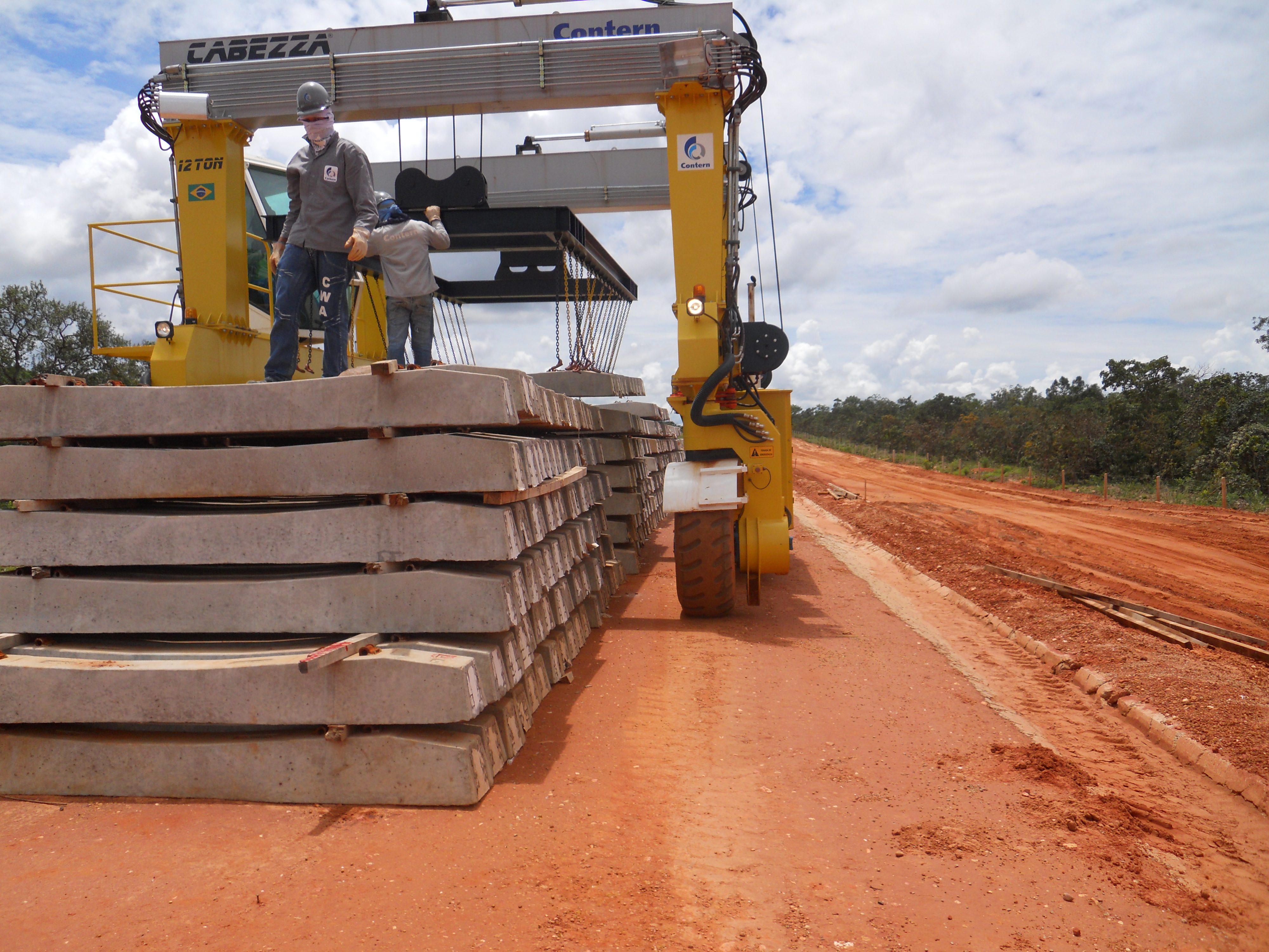 Ties waiting to be laid on the Ferronorte Railroad near Alta Araguaia in southeastern Mato Grosso, Brazil