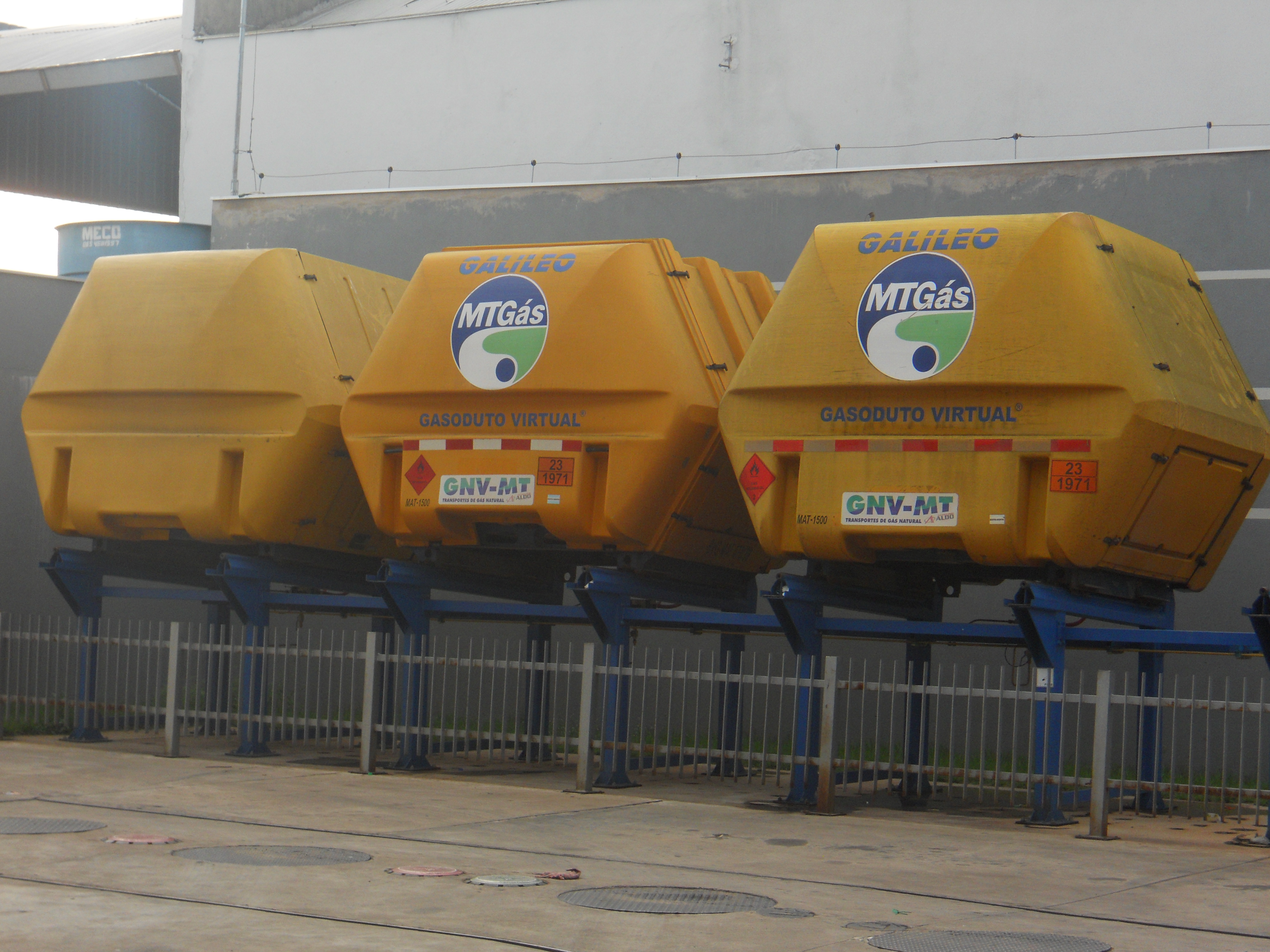 Natural gas storage tanks at filling station in Cuiaba, Mato Grosso, Brazil
