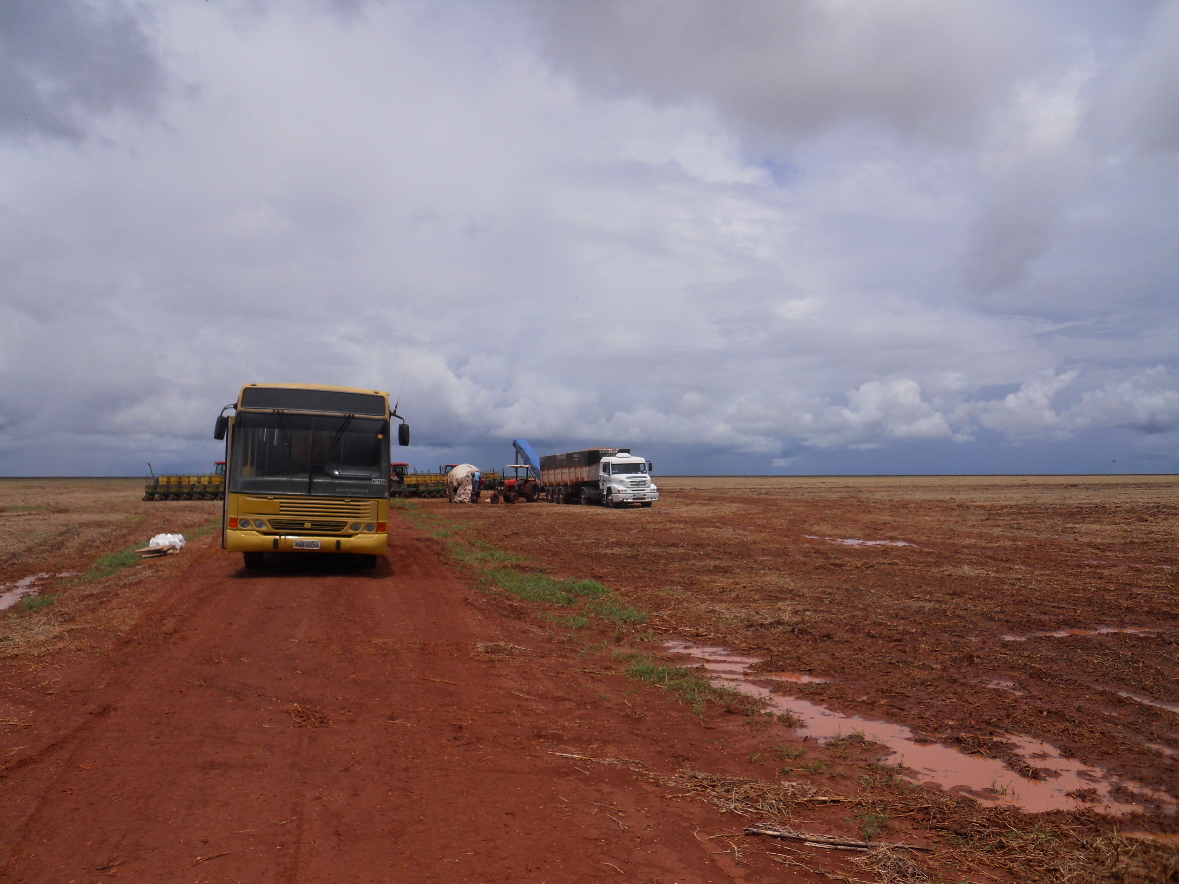Planters waiting for dryer weather near Campo Novo do Parecis in western Mato Grosso, Brazil