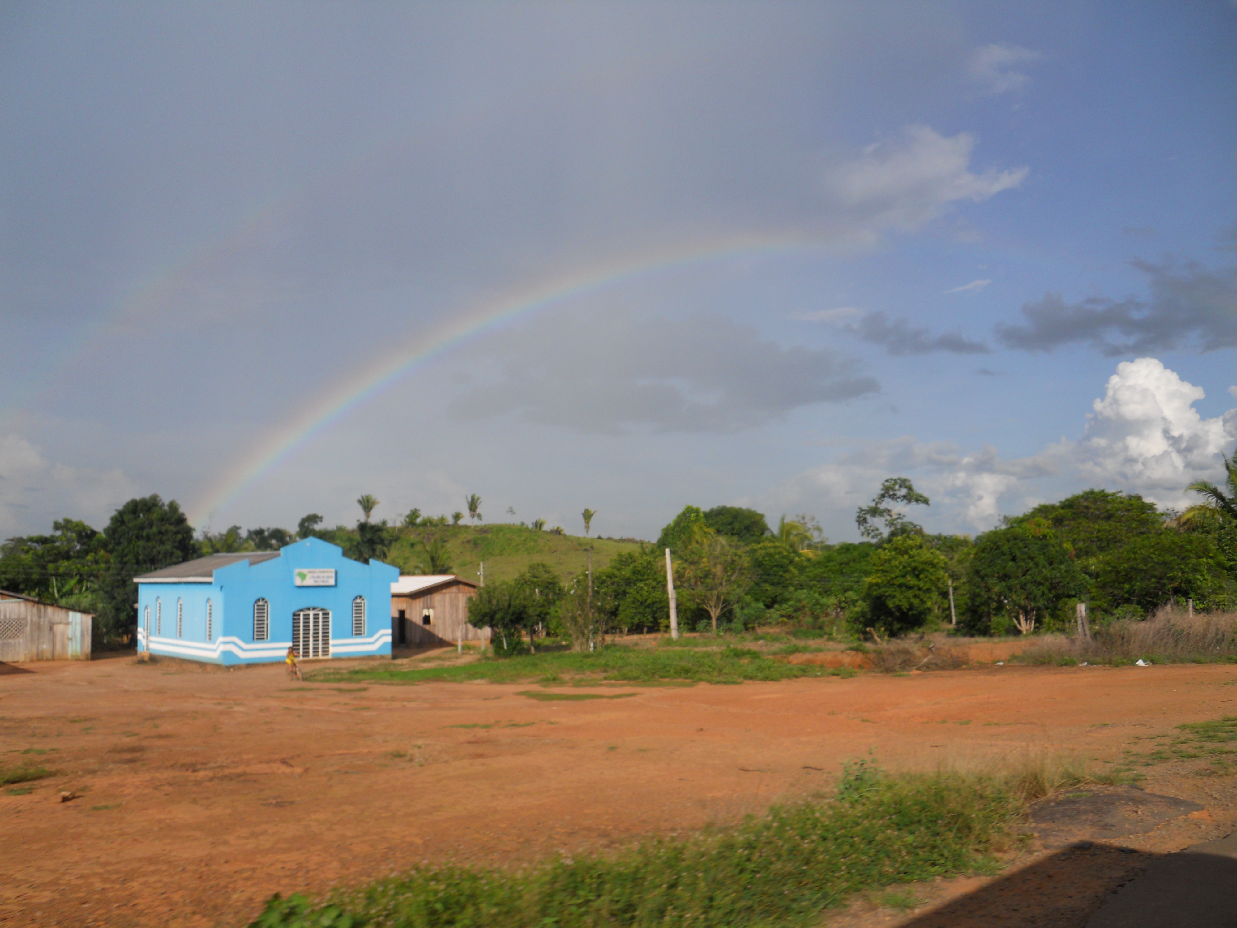 Rainbow over Amazon Rain Forest in central Rondonia, Brazil