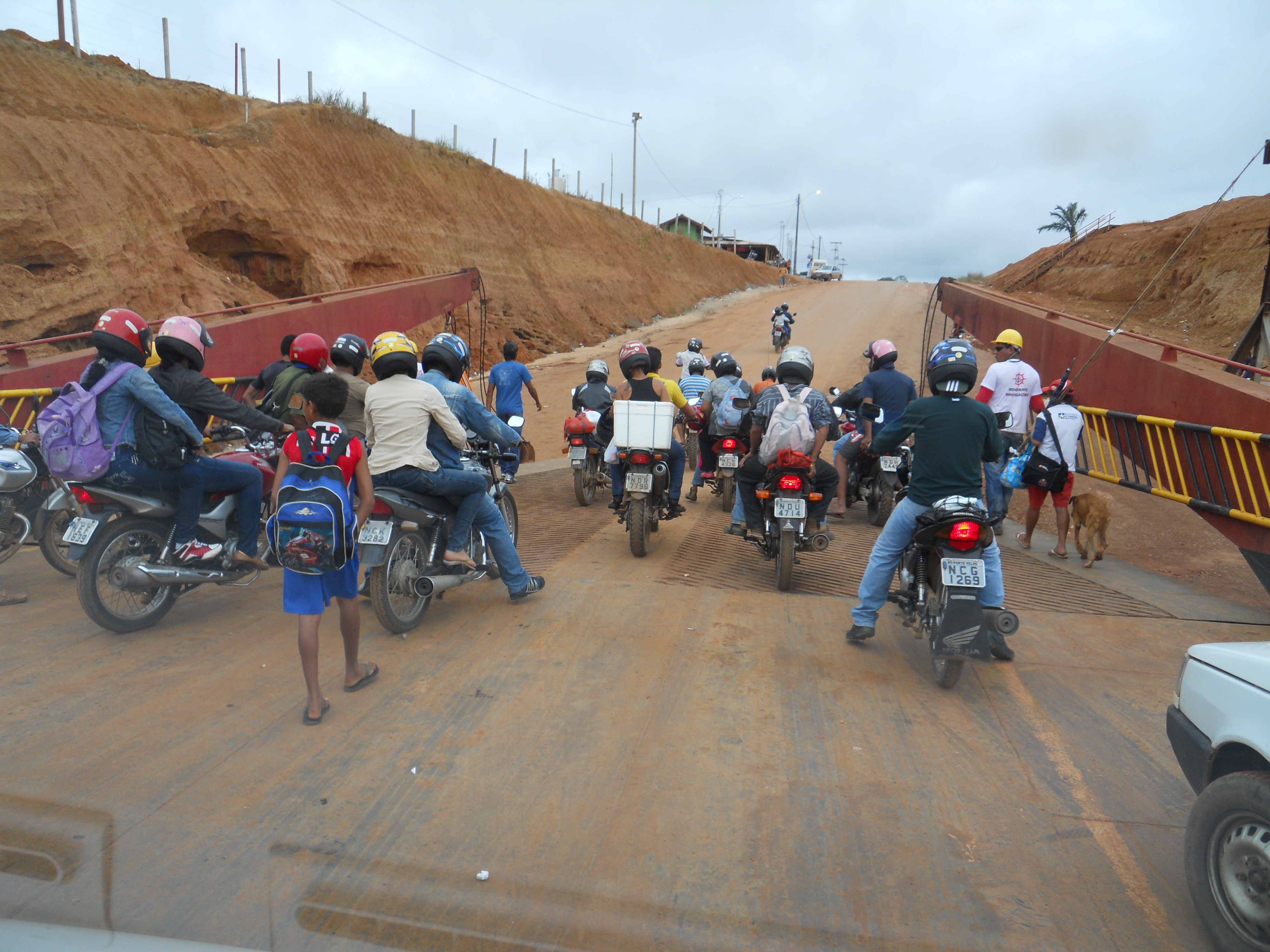Leaving the ferry boat into the state of Amazonas in northern Brazil