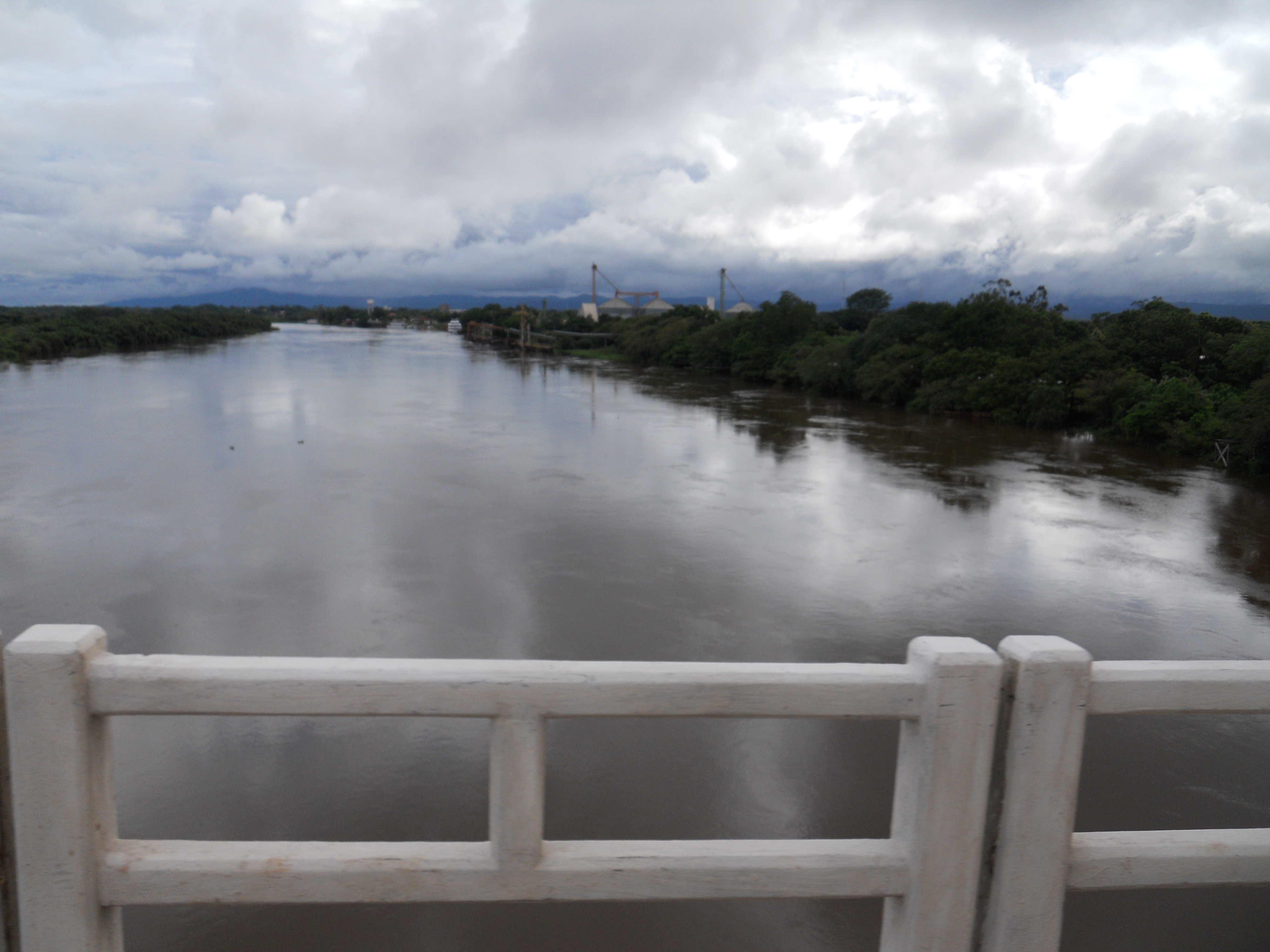 Small grain barging operation on Paraguay River in Caceres in southwestern Mato Grosso, Brazil