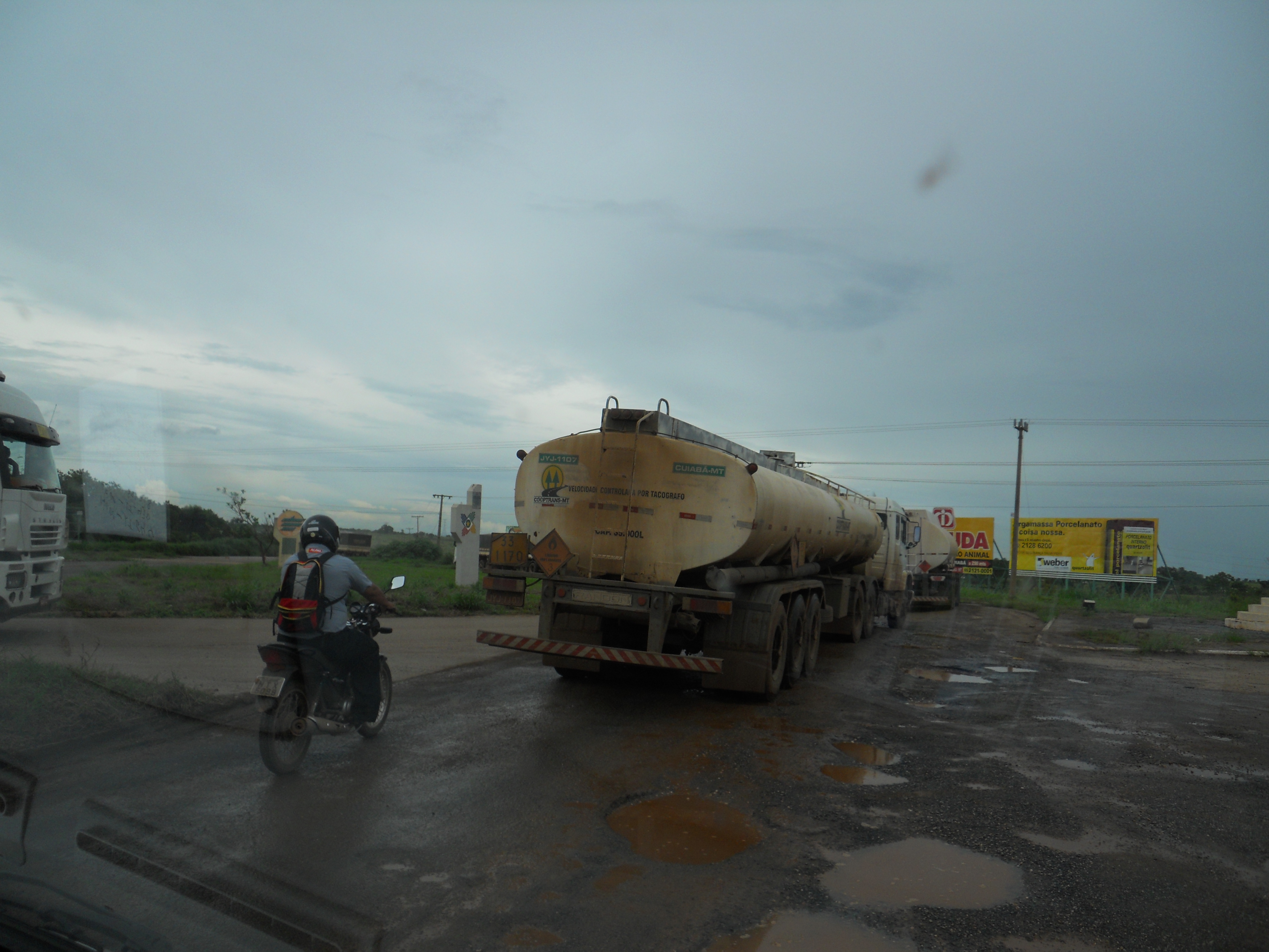 Poor condition of BR-364 in Cuiaba, Mato Grosso, Brazil